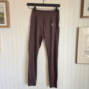 Gymshark Dark Purple Workout Leggings With Pockets